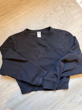 PINK Victoria's Secret Black Cropped Crewneck Sweater